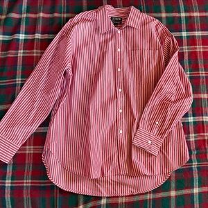 J. Crew Women’s Red and White Striped Shirt